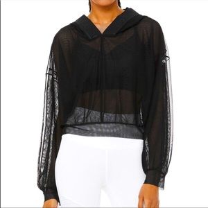 Alo Yoga studio mesh hoodie NWT black size M